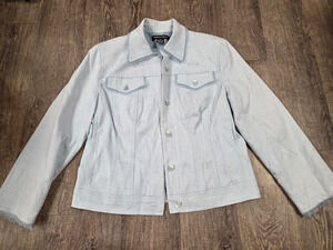 Margaret Frances Soft Light Blue Jacket Patterned Women's Size 10